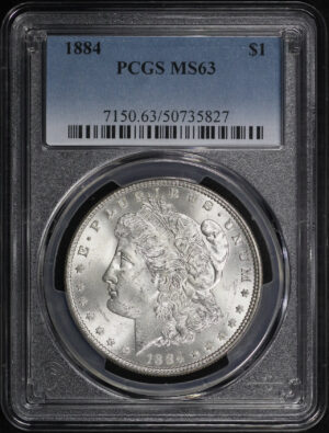 Obverse of this 1884 Morgan Dollar PCGS MS-63