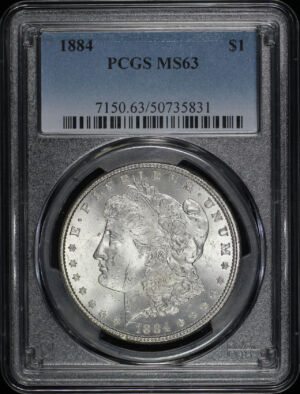 Obverse of this 1884 Morgan Dollar PCGS MS-63