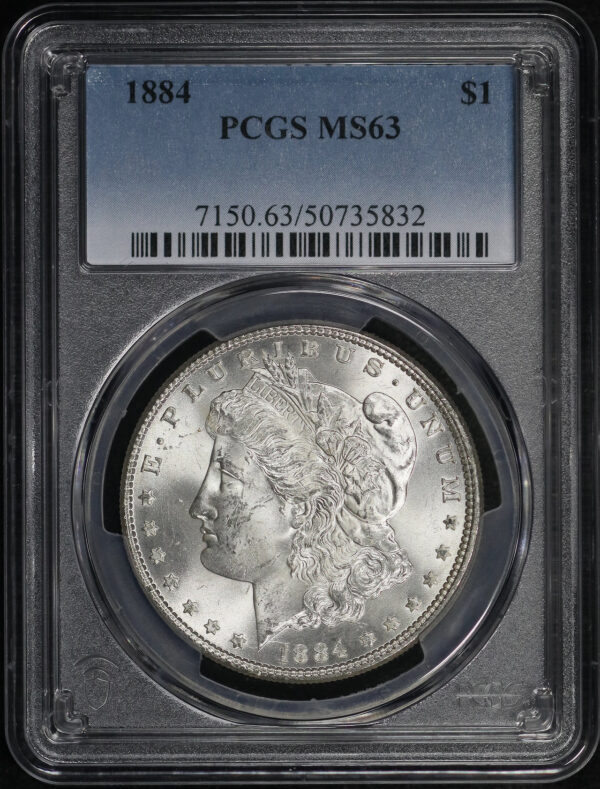Obverse of this 1884 Morgan Dollar PCGS MS-63