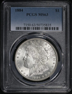 Obverse of this 1884 Morgan Dollar PCGS MS-63
