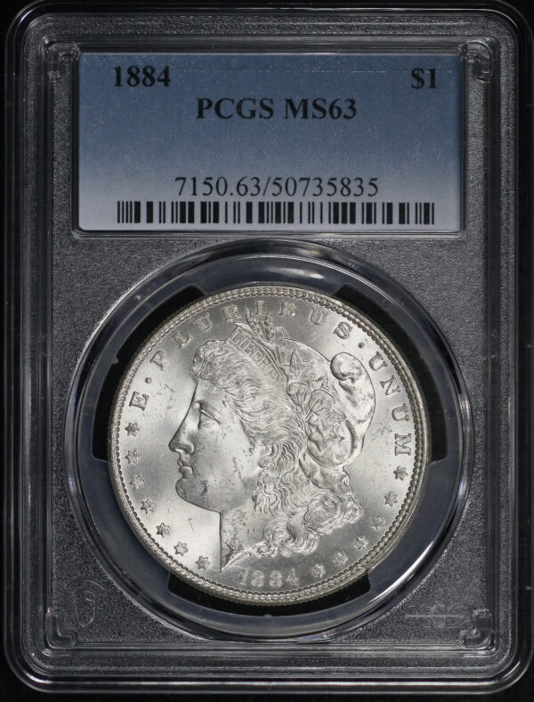 Obverse of this 1884 Morgan Dollar PCGS MS-63