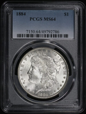 Obverse of this 1884 Morgan Dollar PCGS MS-64