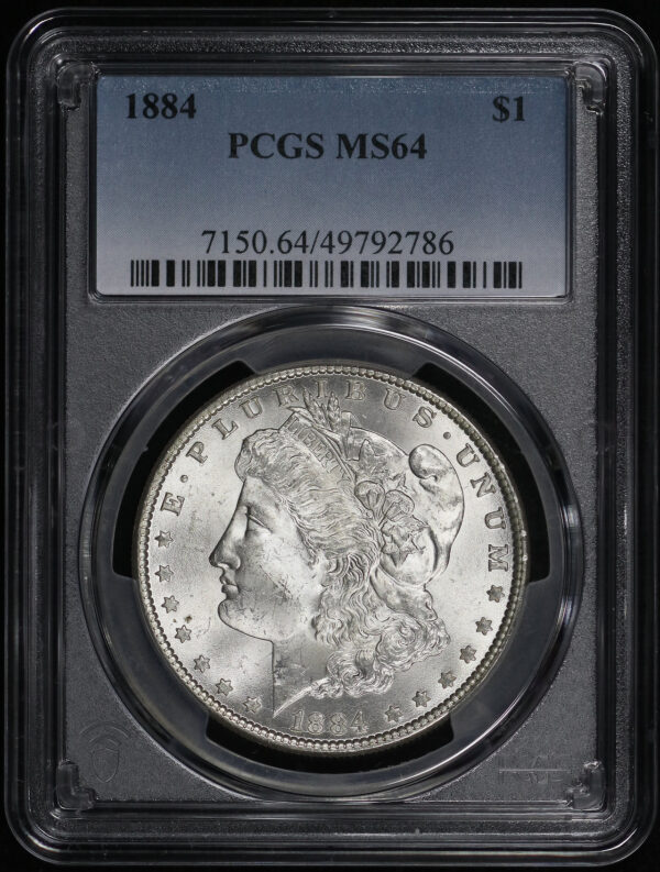 Obverse of this 1884 Morgan Dollar PCGS MS-64