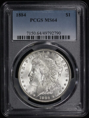 Obverse of this 1884 Morgan Dollar PCGS MS-64