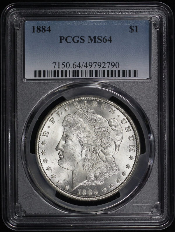 Obverse of this 1884 Morgan Dollar PCGS MS-64