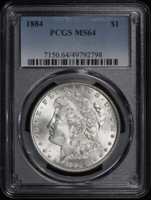Obverse of this 1884 Morgan Dollar PCGS MS-64