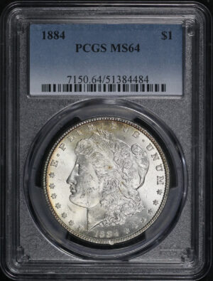 Obverse of this 1884 Morgan Dollar PCGS MS-64