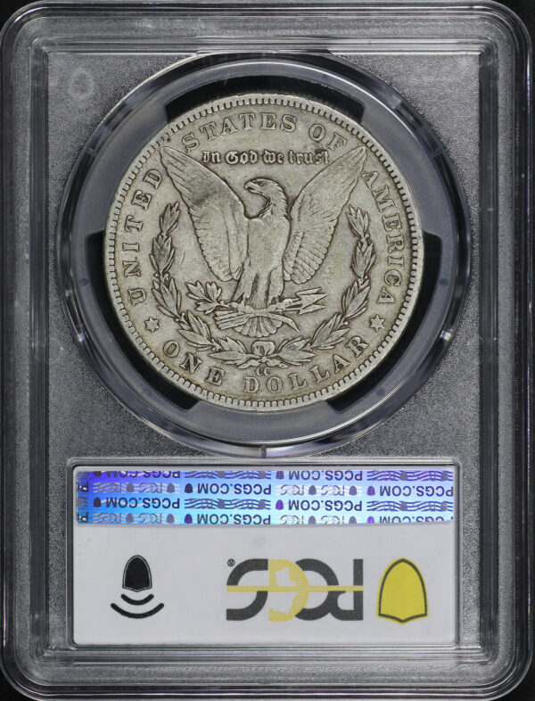 Reverse of this 1884-CC Morgan Dollar PCGS F-12