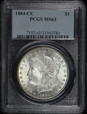 Obverse of this 1884-CC Morgan Dollar PCGS MS-63