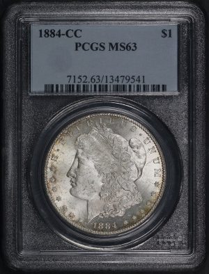 Obverse of this 1884-CC Morgan Dollar PCGS MS-63