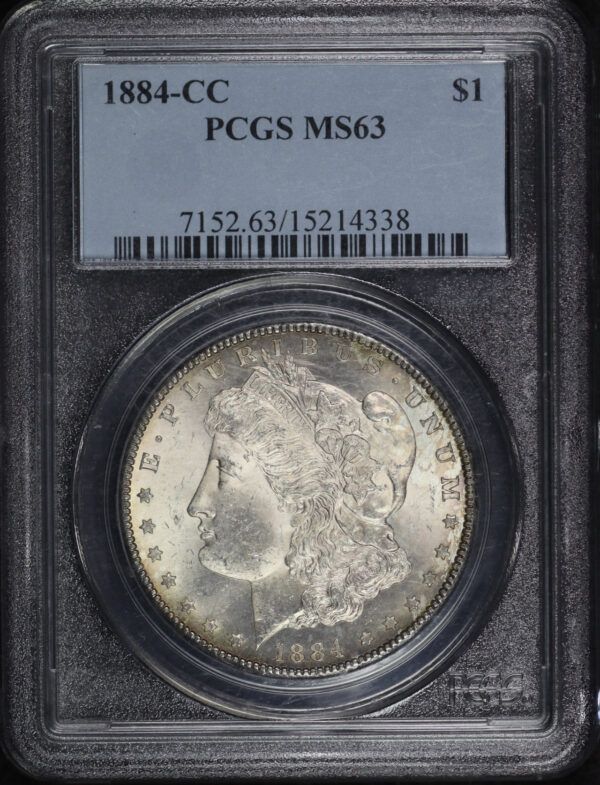 Obverse of this 1884-CC Morgan Dollar PCGS MS-63