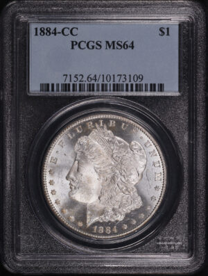 Obverse of this 1884-CC Morgan Dollar PCGS MS-64