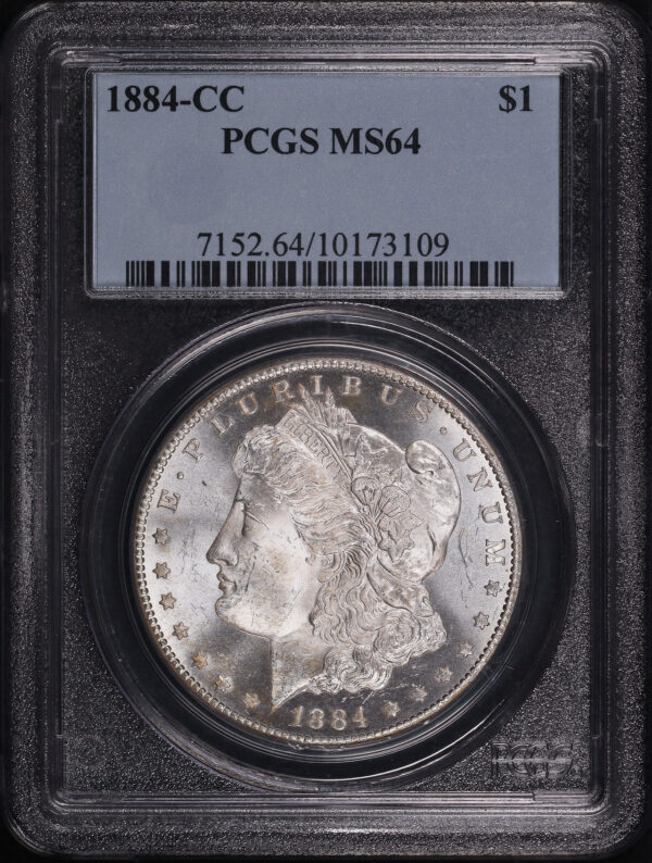 Obverse of this 1884-CC Morgan Dollar PCGS MS-64