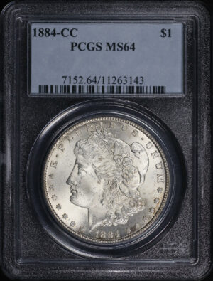 Obverse of this 1884-CC Morgan Dollar PCGS MS-64