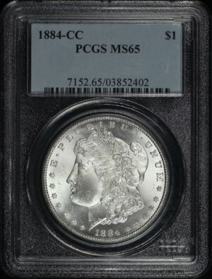 Obverse of this 1884-CC Morgan Dollar PCGS MS-65