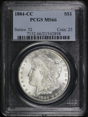 Obverse of this 1884-CC Morgan Dollar PCGS MS-66