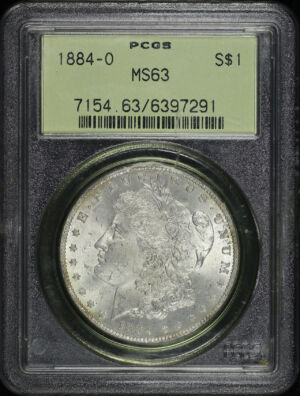Obverse of this 1884-O Morgan Dollar PCGS MS-63