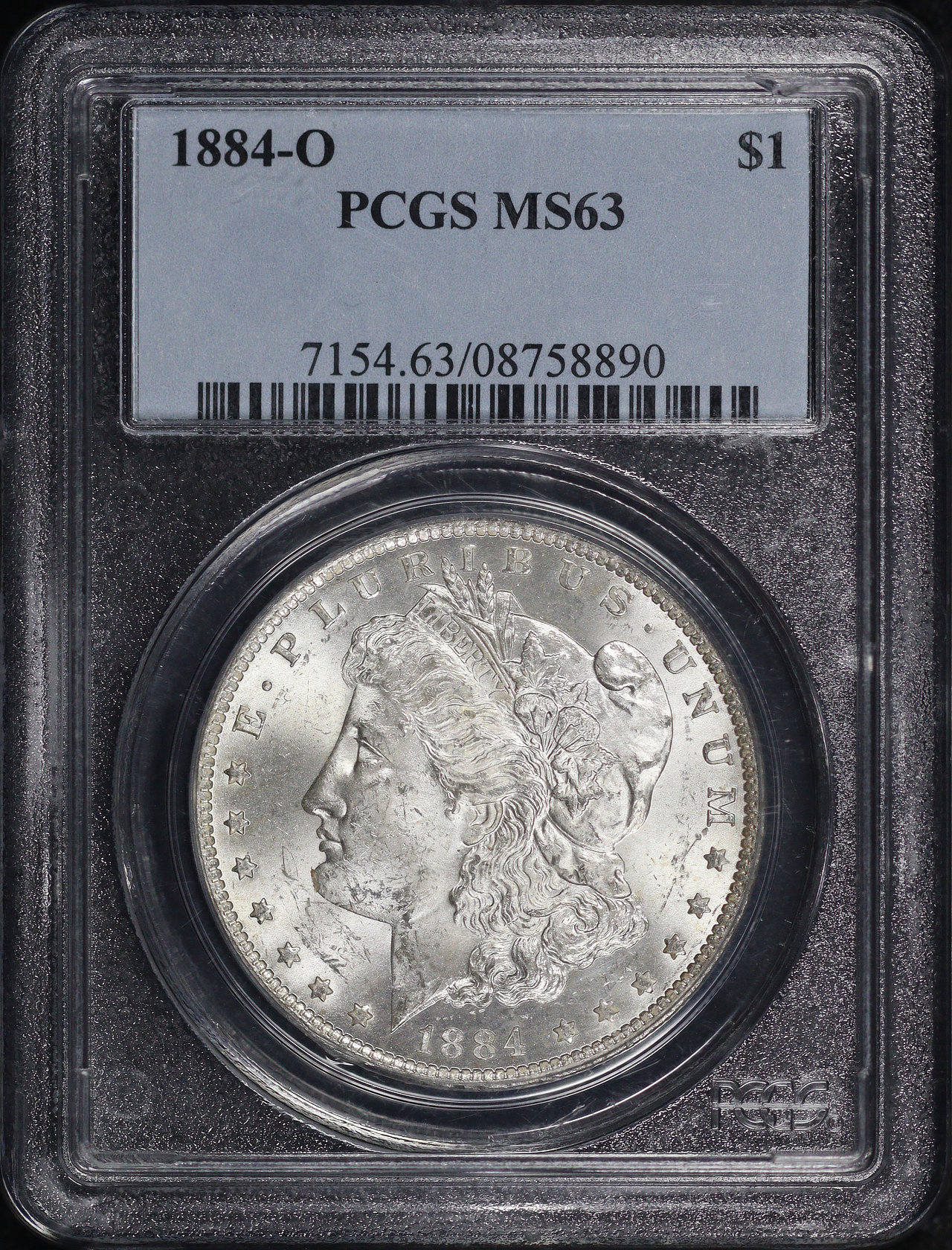 Obverse of this 1884-O Morgan Dollar PCGS MS-63