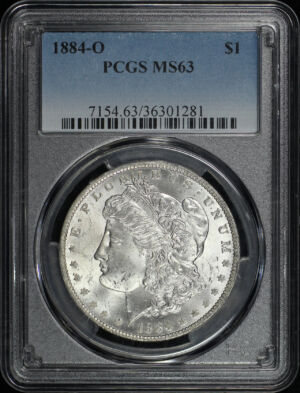 Obverse of this 1884-O Morgan Dollar PCGS MS-63