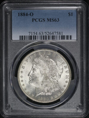 Obverse of this 1884-O Morgan Dollar PCGS MS-63