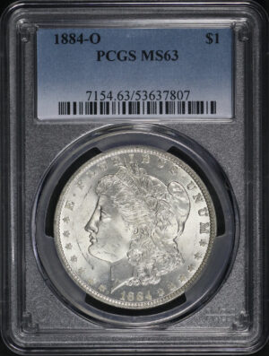 Obverse of this 1884-O Morgan Dollar PCGS MS-63
