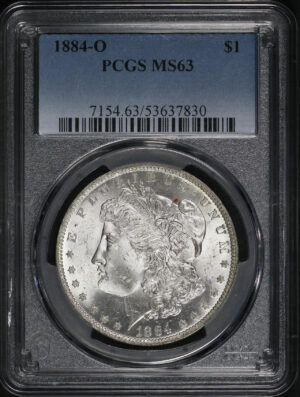 Obverse of this 1884-O Morgan Dollar PCGS MS-63