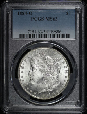 Obverse of this 1884-O Morgan Dollar PCGS MS-63