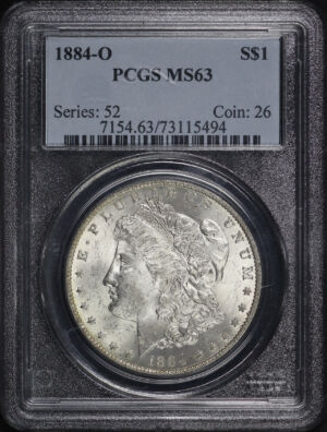 Obverse of this 1884-O Morgan Dollar PCGS MS-63