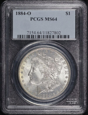 Obverse of this 1884-O Morgan Dollar PCGS MS-64