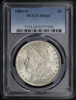 Obverse of this 1884-O Morgan Dollar PCGS MS-64