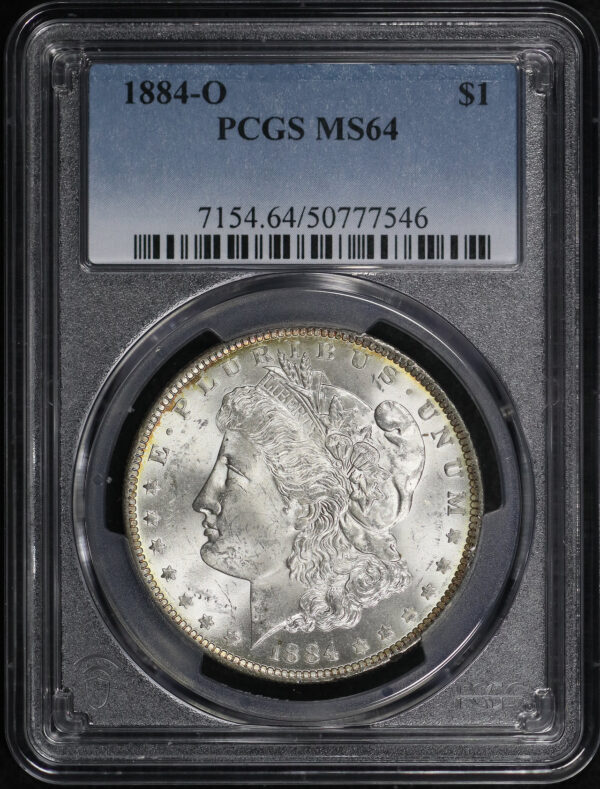 Obverse of this 1884-O Morgan Dollar PCGS MS-64