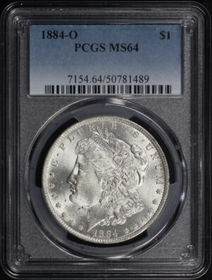 Obverse of this 1884-O Morgan Dollar PCGS MS-64