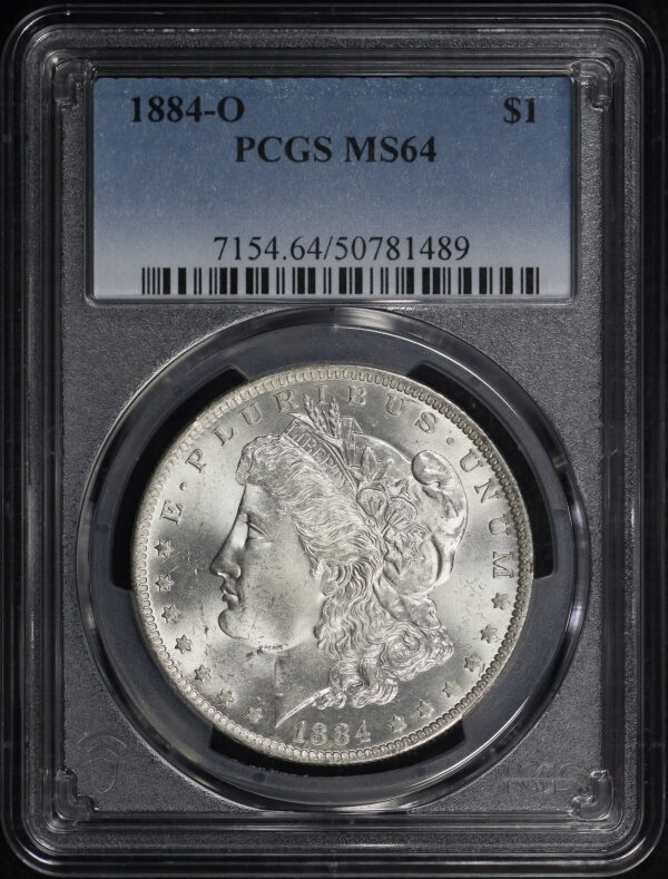 Obverse of this 1884-O Morgan Dollar PCGS MS-64
