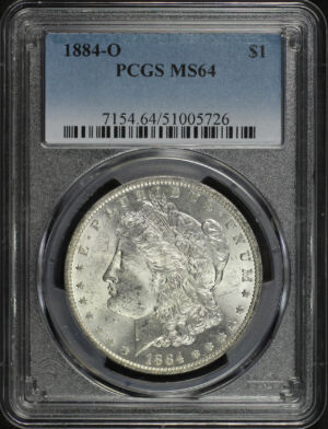 Obverse of this 1884-O Morgan Dollar PCGS MS-64