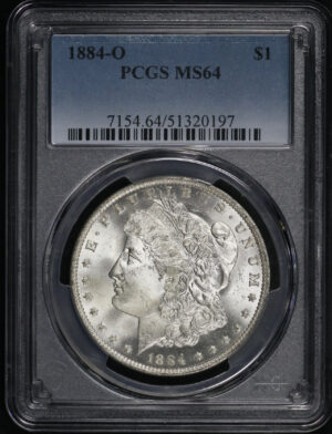 Obverse of this 1884-O Morgan Dollar PCGS MS-64
