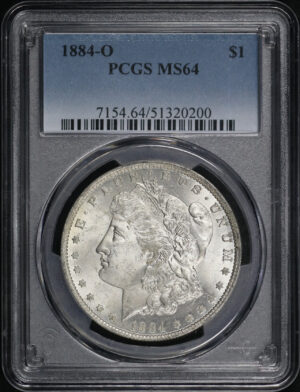 Obverse of this 1884-O Morgan Dollar PCGS MS-64