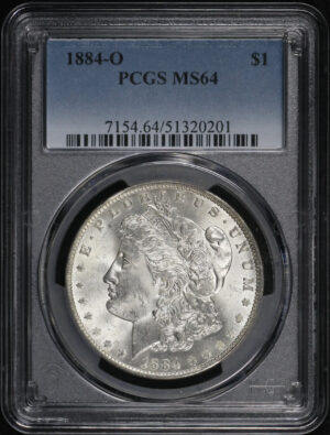 Obverse of this 1884-O Morgan Dollar PCGS MS-64
