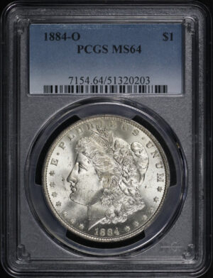 Obverse of this 1884-O Morgan Dollar PCGS MS-64