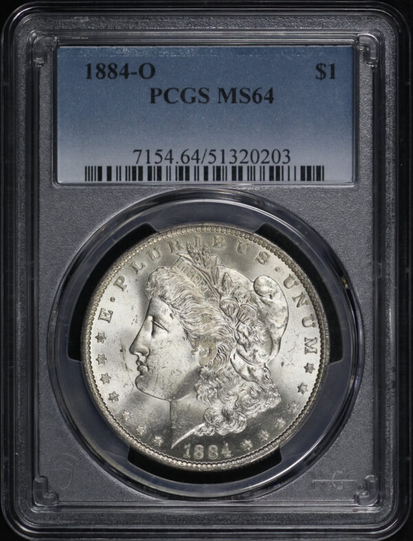 Obverse of this 1884-O Morgan Dollar PCGS MS-64