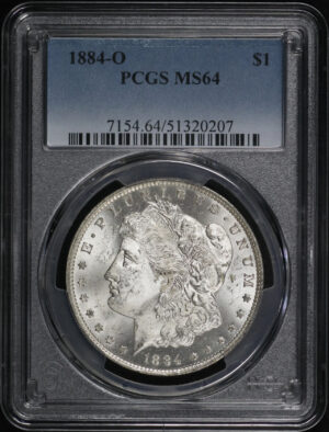 Obverse of this 1884-O Morgan Dollar PCGS MS-64