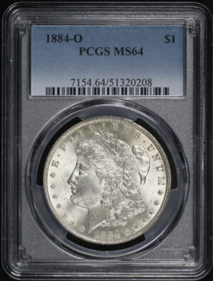 Obverse of this 1884-O Morgan Dollar PCGS MS-64