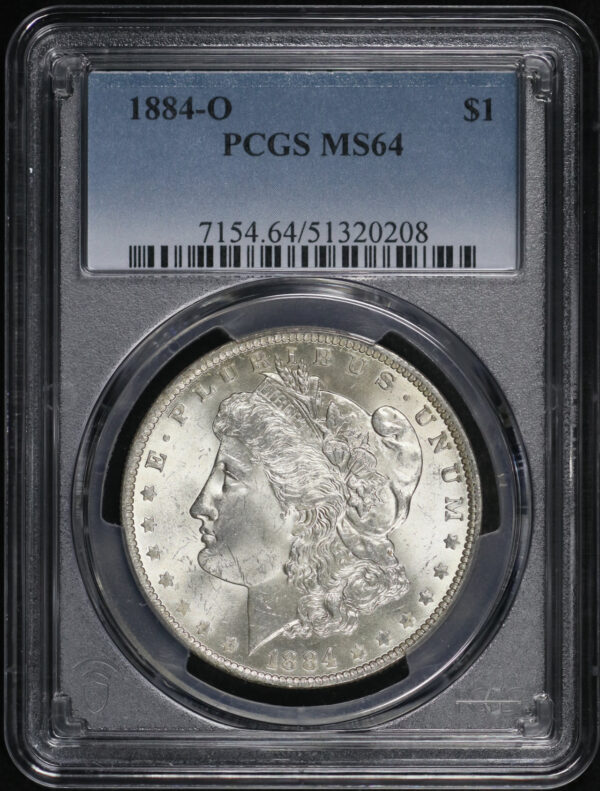 Obverse of this 1884-O Morgan Dollar PCGS MS-64