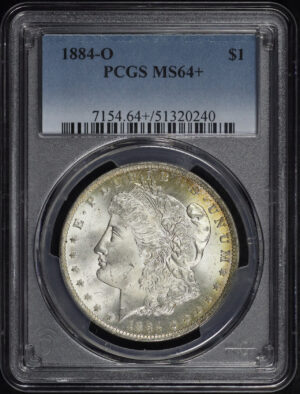 Obverse of this 1884-O Morgan Dollar PCGS MS-64+