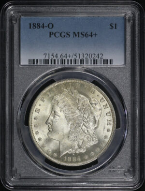 Obverse of this 1884-O Morgan Dollar PCGS MS-64+