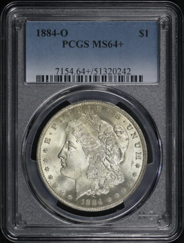 Obverse of this 1884-O Morgan Dollar PCGS MS-64+