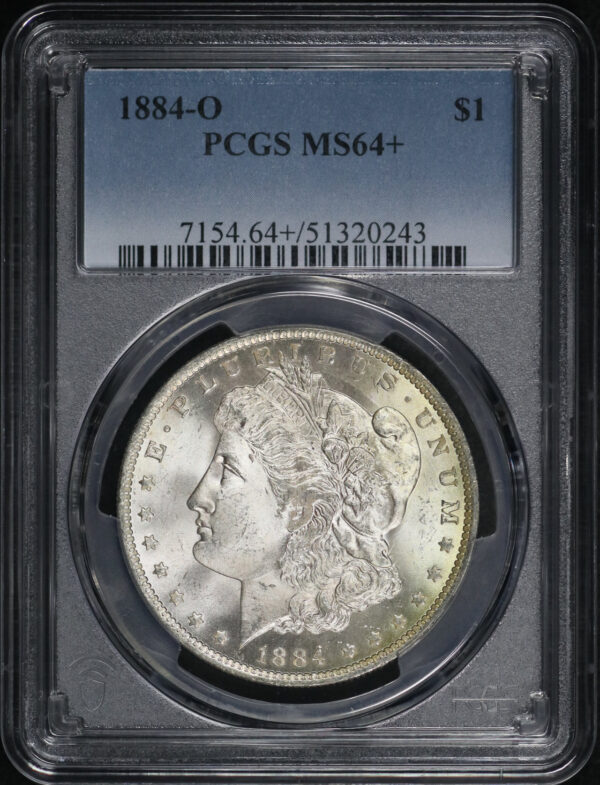 Obverse of this 1884-O Morgan Dollar PCGS MS-64+