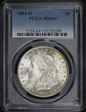 Obverse of this 1884-O Morgan Dollar PCGS MS-64+