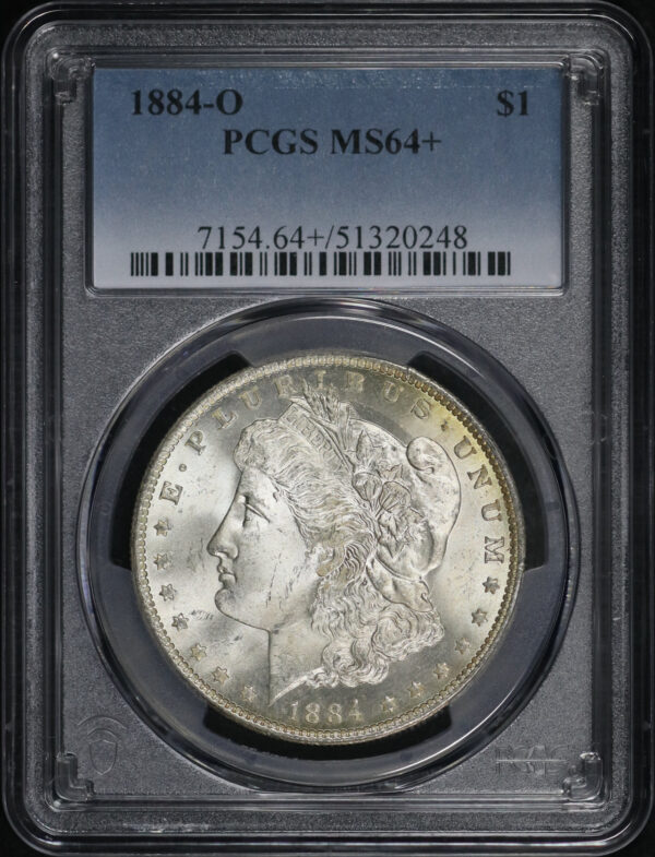 Obverse of this 1884-O Morgan Dollar PCGS MS-64+