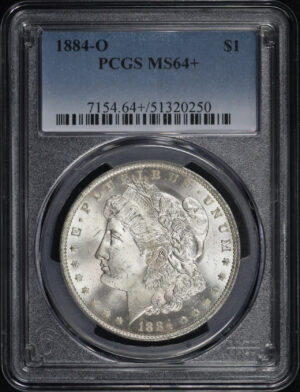 Obverse of this 1884-O Morgan Dollar PCGS MS-64+