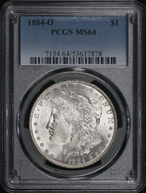 Obverse of this 1884-O Morgan Dollar PCGS MS-64